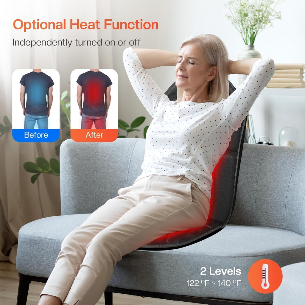 Back Massager with Heat, Vibration Massage Seat Cushion for Chair