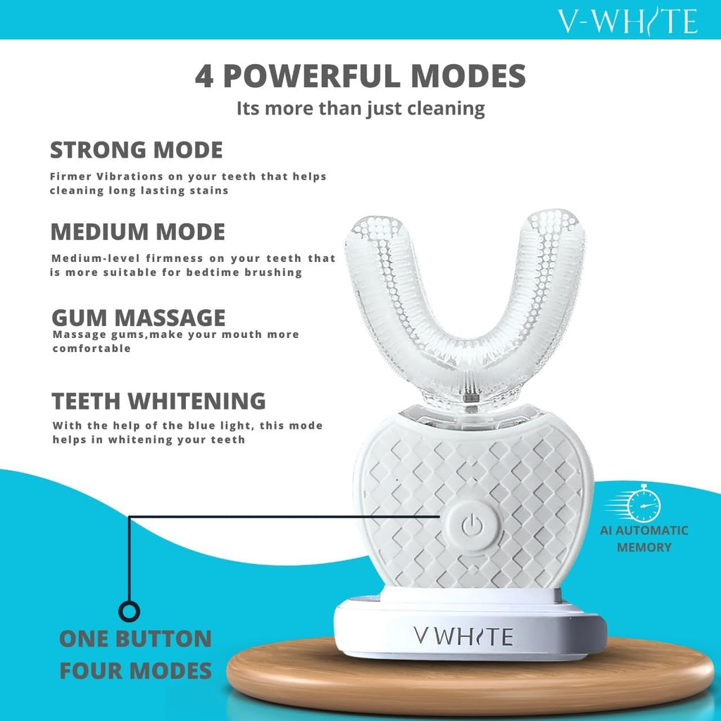 Ultrasonic U Shaped Auto Brush for Adults - Automatic Toothbrush