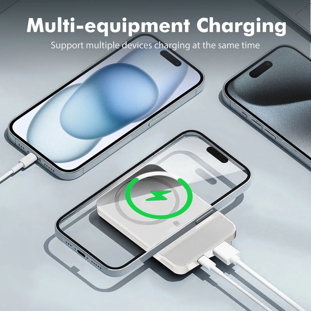 Magnetic Wireless Power Bank,10000Mah Portable Charger 22.5W Phone Battery Bank with LED Power Display Suitable for Outdoor Emergency Backup Power Compatible with Iphone 12 and above Series