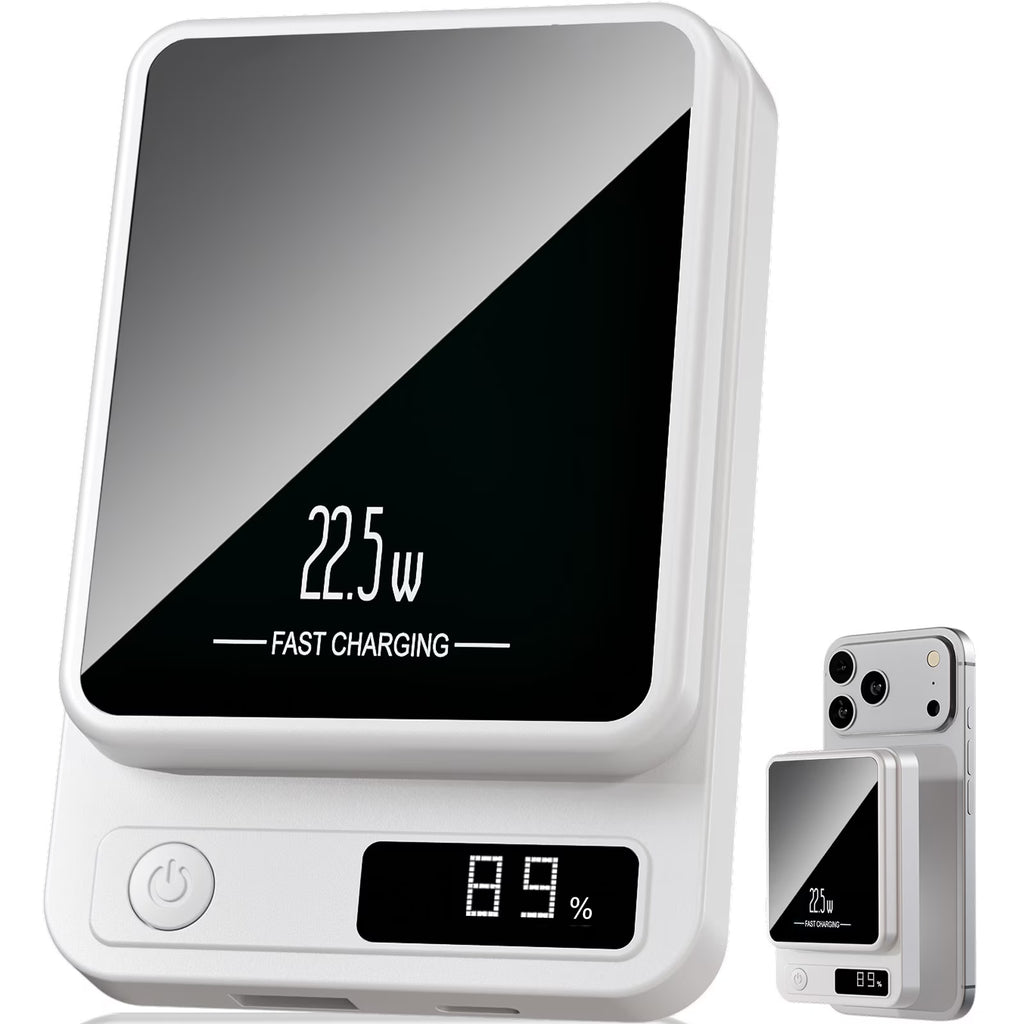 Magnetic Wireless Power Bank,10000Mah Portable Charger 22.5W Phone Battery Bank with LED Power Display Suitable for Outdoor Emergency Backup Power Compatible with Iphone 12 and above Series