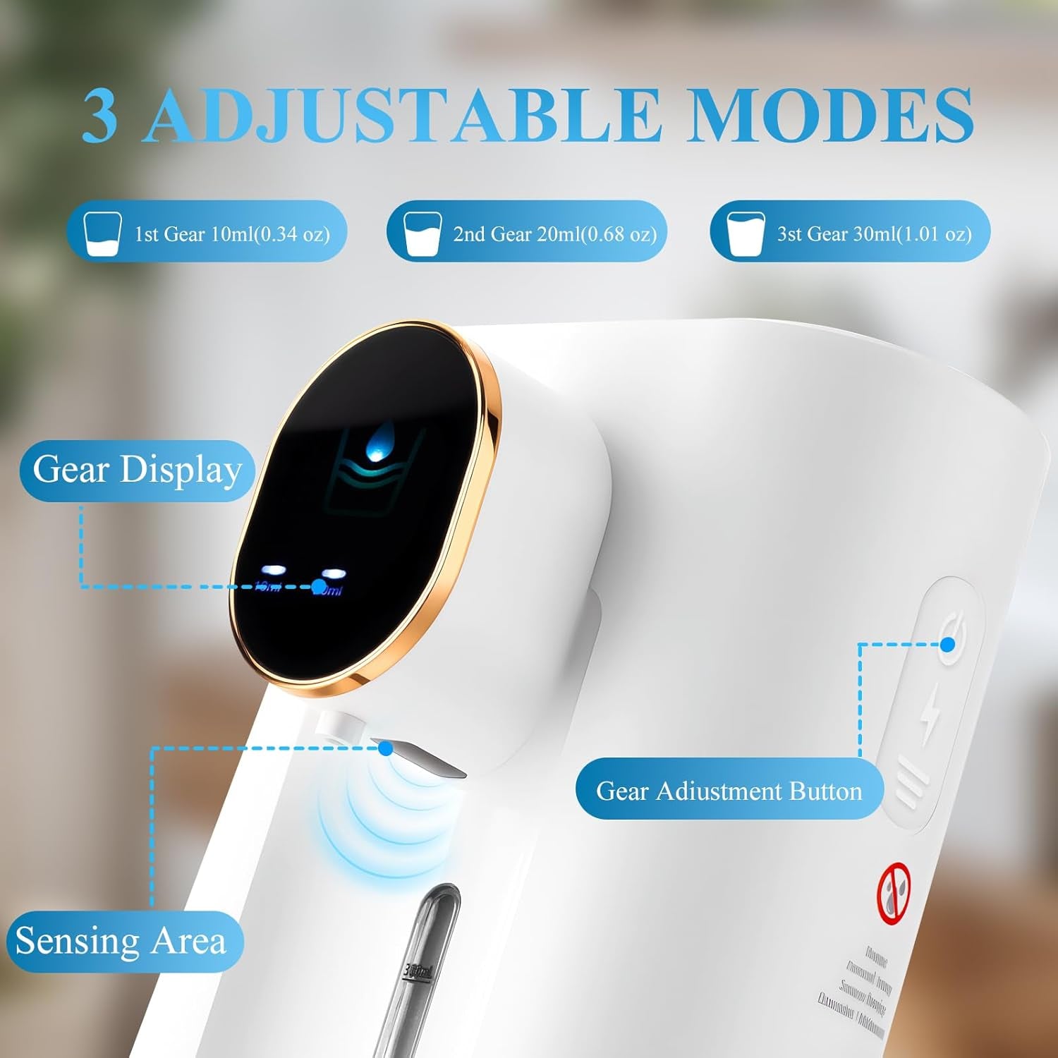 Automatic Mouthwash Dispenser 18.26Oz(540Ml) Touchless Electric Mouth Wash Dispensers Bathroom Accessories with 2 Magnetic Cup 3 Modes Wall Mounted Mouth Wash Dispenser for Home Kid (White)