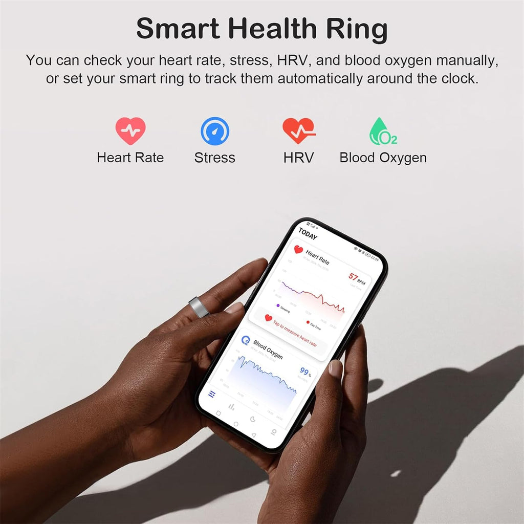 Smart Ring for Women Men, Sleep Activity Health Tracker Ring, Black 12