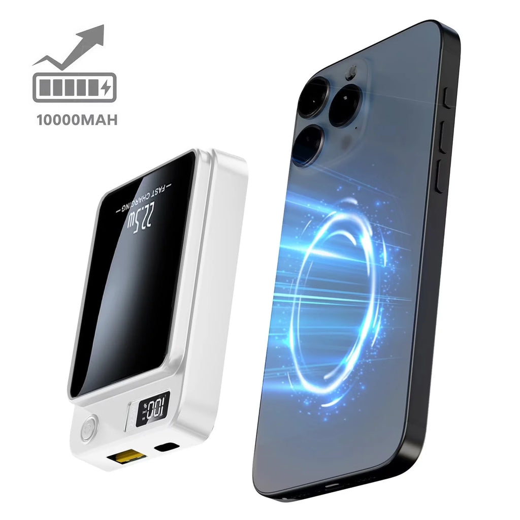 Magnetic Wireless Power Bank,10000Mah Portable Charger 22.5W Phone Battery Bank with LED Power Display Suitable for Outdoor Emergency Backup Power Compatible with Iphone 12 and above Series
