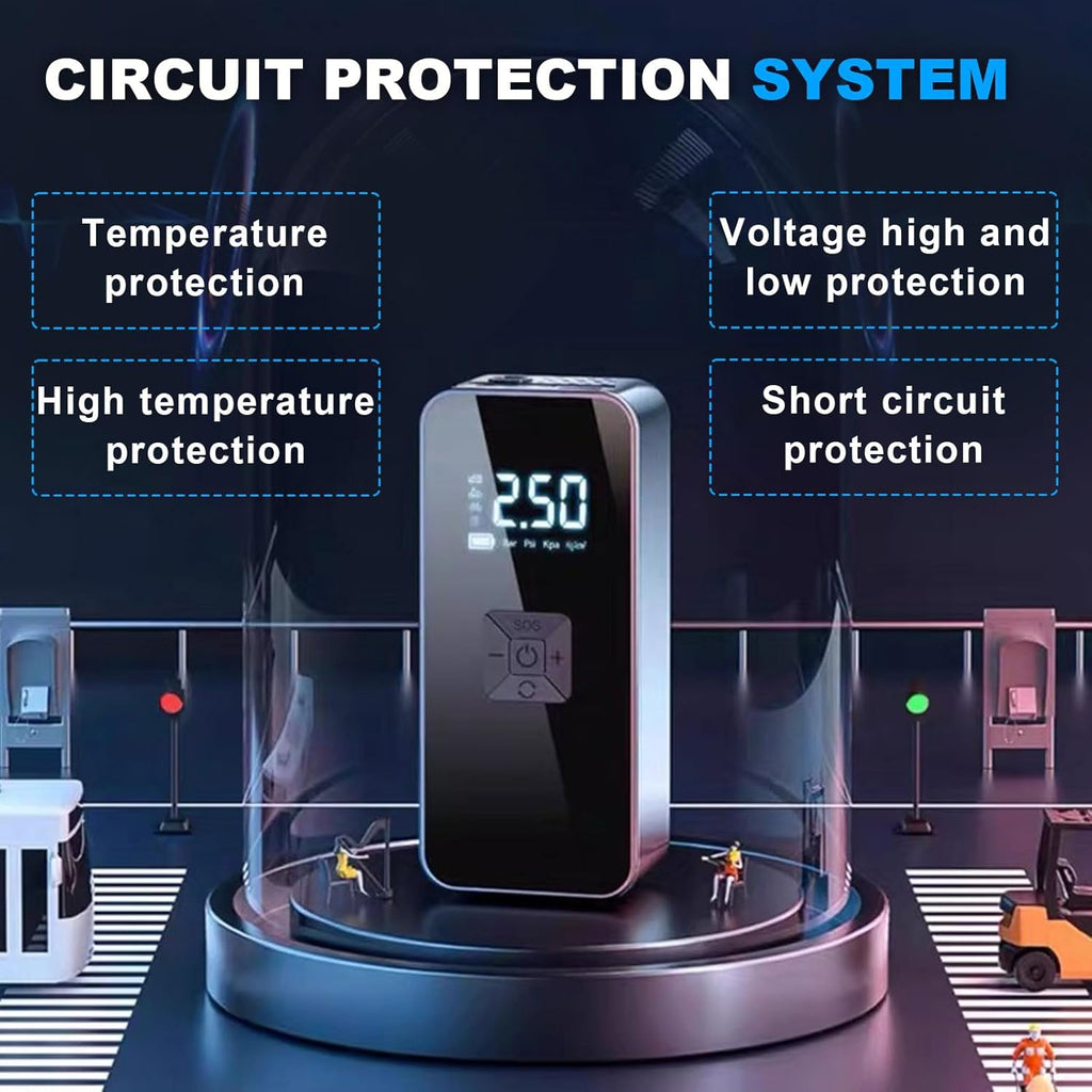 Tire Inflator Portable Air Compressor with Digitally Display Pressure Gauge 20000Ma, Car Air Compressor Pump with Jump Starter 150PSI, 14.8 V Car Battery Jump Starter Portable