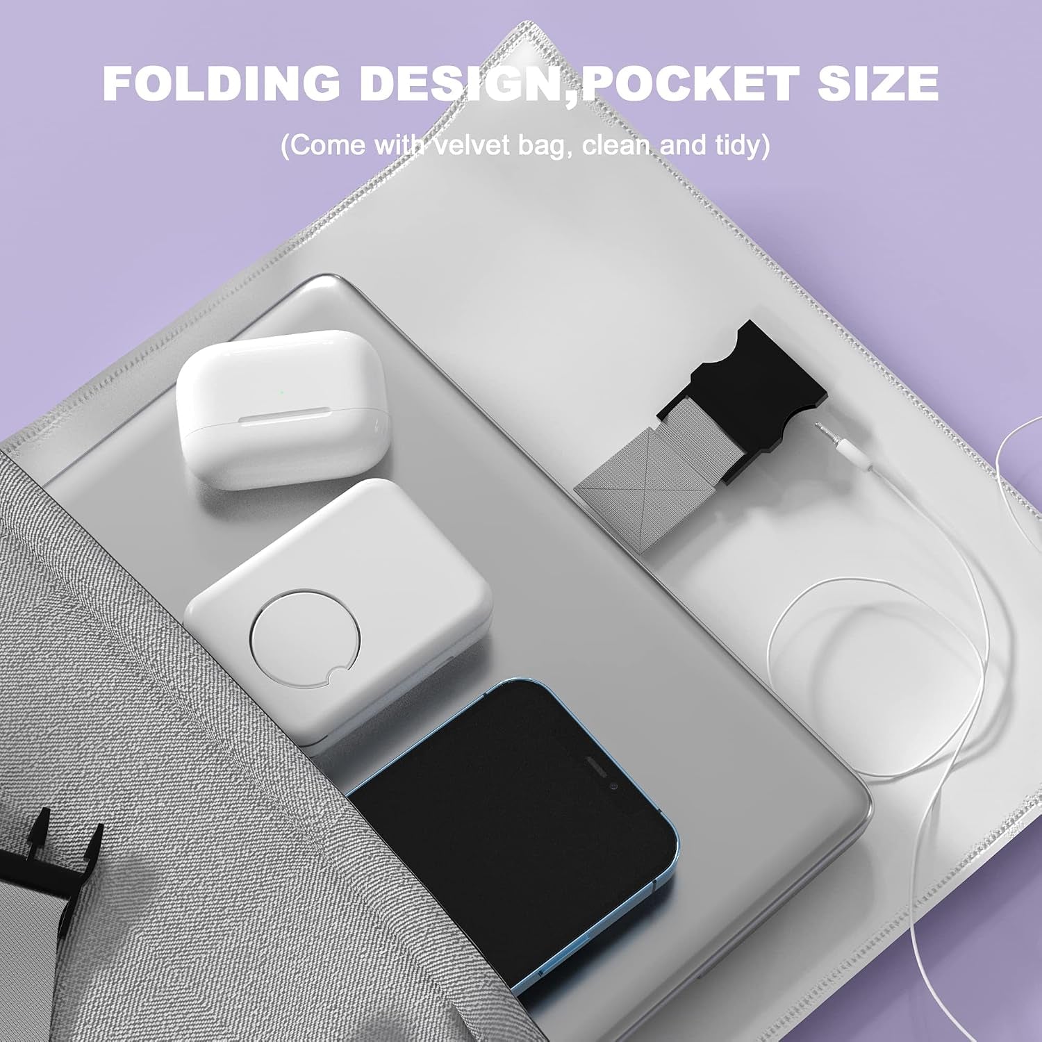 3 in 1 Wireless Charger, Foldable Magnetic Charging Station, Fast Travel Wireless Charging Pad for Multiple Apple Devices