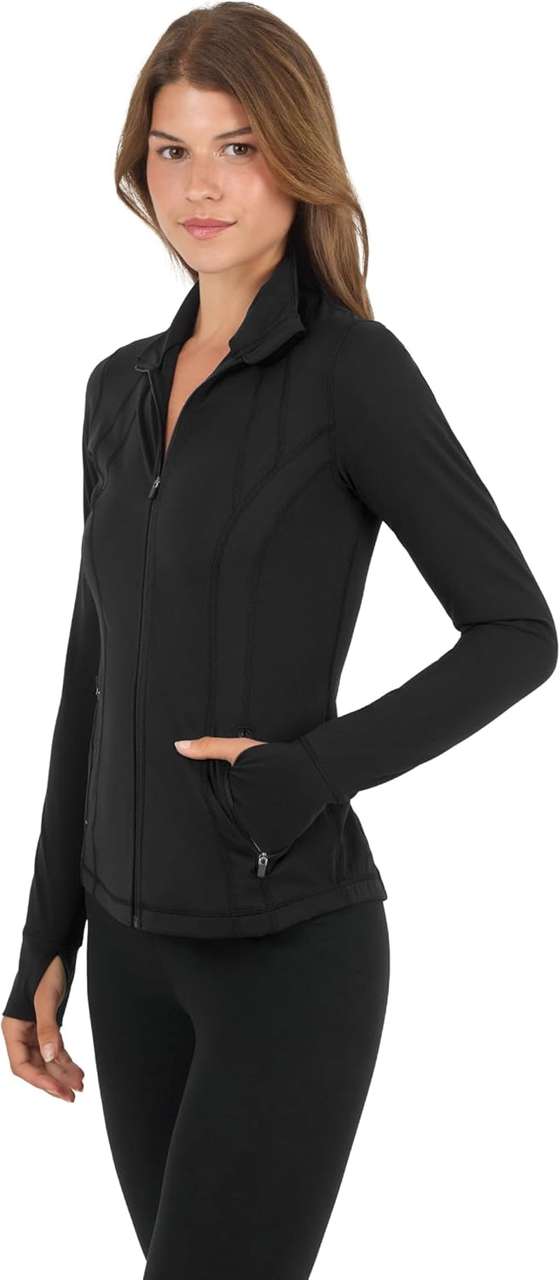 Full Zip Running Track Jacket Lightweight Athletic Slim Fit Jacket with Thumbholes