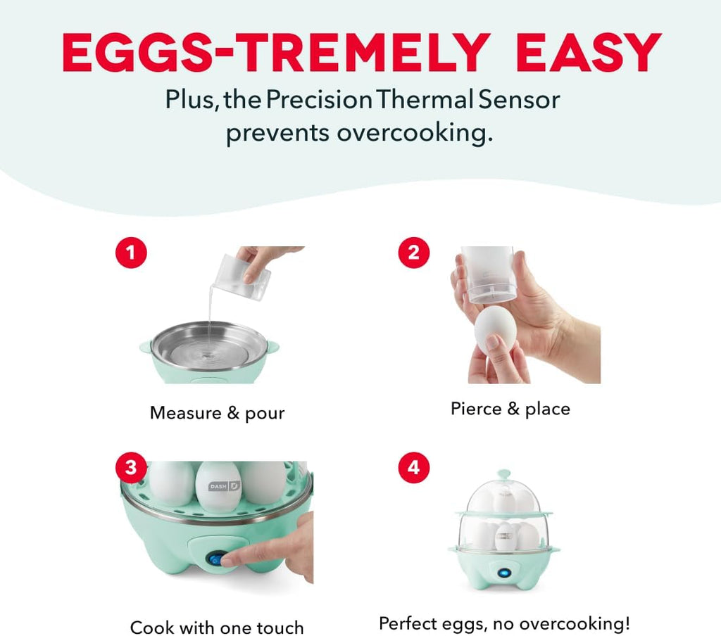 Deluxe Egg Cooker, 12 Hard Boiled Eggs, Black