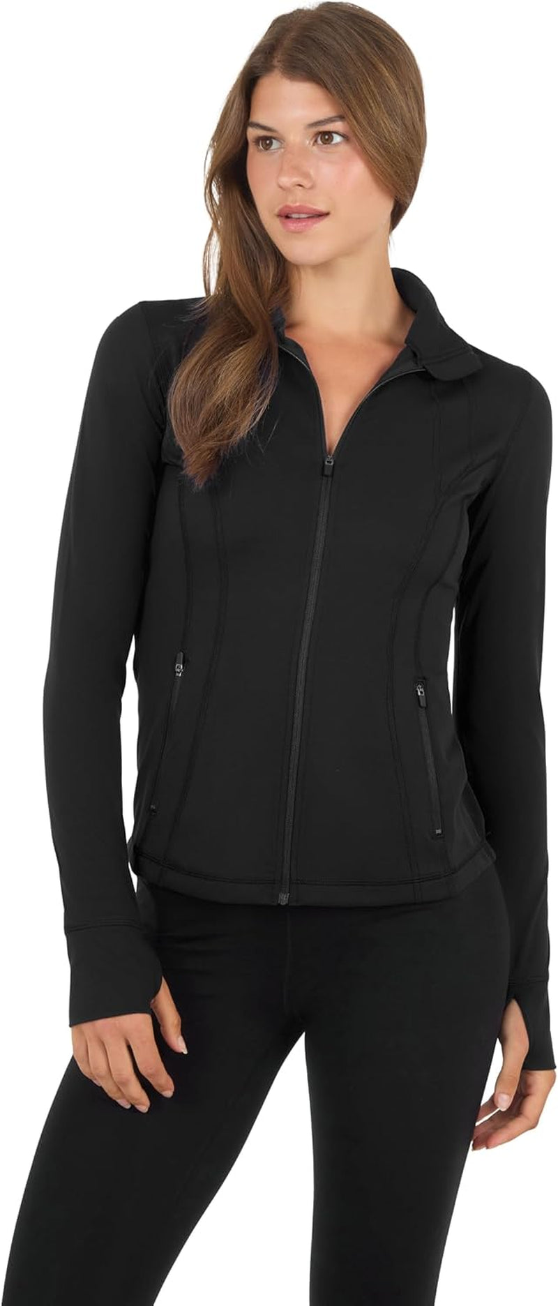 Full Zip Running Track Jacket Lightweight Athletic Slim Fit Jacket with Thumbholes